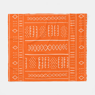 Oranje African Mudcloth Print Fleece Deken