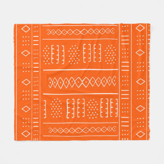 Oranje African Mudcloth Print Fleece Deken
