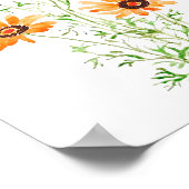 oranje Afrikaans wild madeliefje hand geschilderde Poster (Hoek)