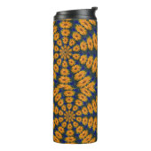 Oranje-Afrikaanse Daisy Thermal Tumbler Thermosbeker (Gedraaid links)