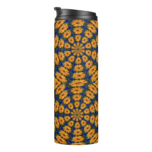 Oranje-Afrikaanse Daisy Thermal Tumbler Thermosbeker (Geroteerd rechts)
