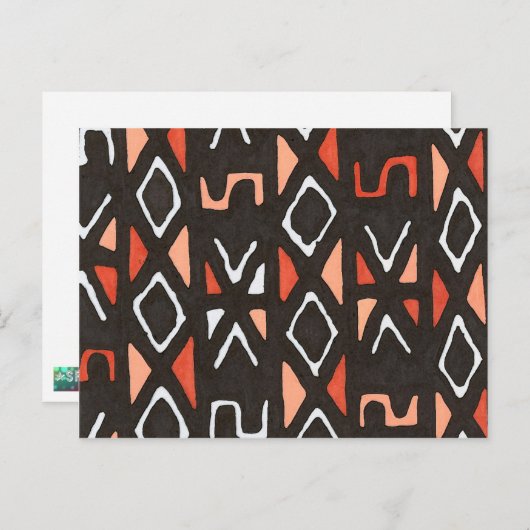 Oranje Afrikaanse muddolineproefafdrukken Briefkaart (Voorkant / Achterkant)