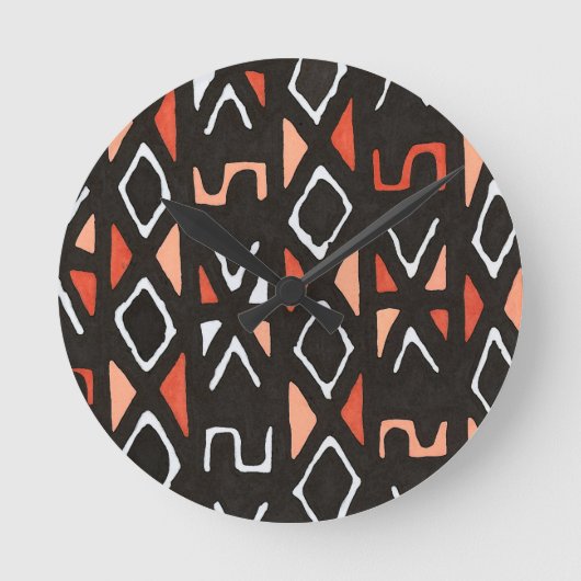 Oranje Afrikaanse muddolineproefafdrukken Ronde Klok (Voorkant)