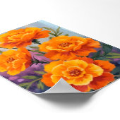 Oranje Afriko's | Oktober Bloem Waterverf Poster (Hoek)