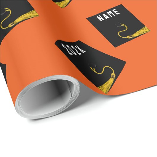 Oranje Afstudeercadeau Cadeaupapier (Rol Hoek)
