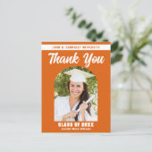 Oranje Afstudeerfoto Boog Afstudeer Bedankt Briefkaart (Staand voorkant)