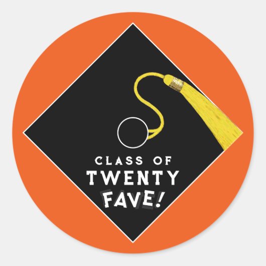 Oranje Afstudeerklas van 2025 Ronde Sticker (Voorkant)
