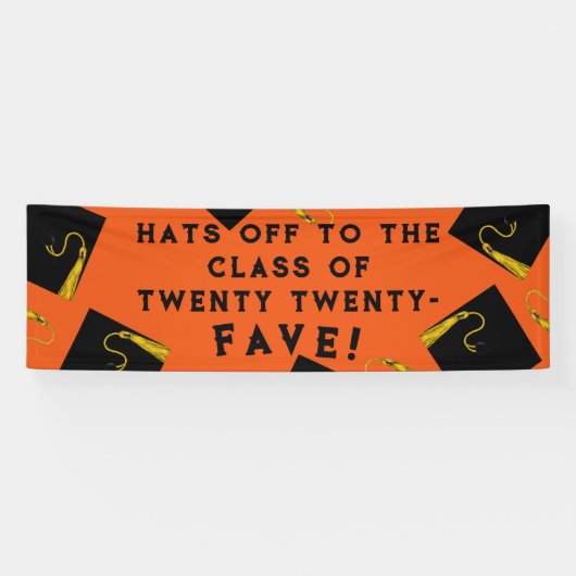 Oranje Afstuderen 2025 Senior Class Spandoek (Horizontaal)