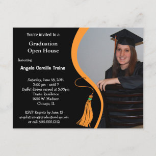 Oranje Afstuderen Aankondiging Open House