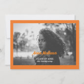 Oranje afstuderen aankondigingskaart aankondiging (Achterkant)