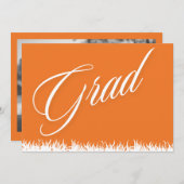 Oranje afstuderen aankondigingskaart aankondiging (Voorkant / Achterkant)