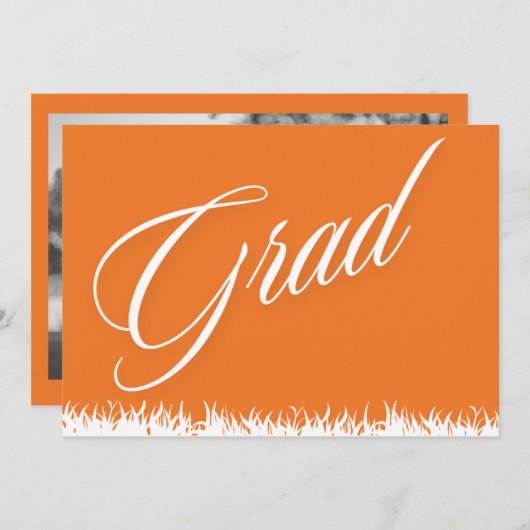 Oranje afstuderen aankondigingskaart aankondiging (Voorkant / Achterkant)