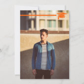 Oranje AFSTUDEREN brieven en Afstuderen van Petten Kaart (Achterkant)