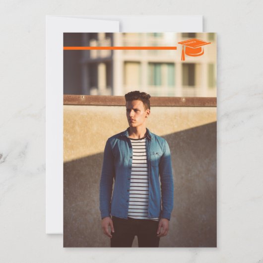 Oranje AFSTUDEREN brieven en Afstuderen van Petten Kaart (Achterkant)