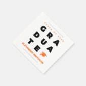 Oranje AFSTUDEREN brieven en Pet Servet (Hoek)