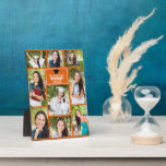 Oranje Afstuderen Collage Afstuderen Foto Fotoplaat<br><div class="desc">Deze moderne oranje senior afstuderen fotoplaquette is voorzien van je favoriete 9 studentenfoto's. Dit afstudeerfeest decor beschikt over stijlvolle witte typografie van uw middelbare school of hogeschool naam voor de klas van 2025. Pas dit souvenir cadeau aan met je afstudeerjaar onder het pet van het zwarte afstudeerder. Het beschikt over...</div>