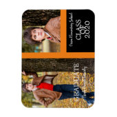 Oranje Afstuderen Eenvoudig twee foto's Afstuderen Magneet (Verticaal)