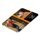 Oranje Afstuderen Eenvoudig twee foto's Afstuderen Magneet (Linkerzijde)