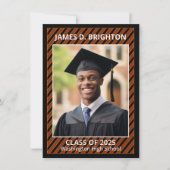 Oranje Afstuderen Football Fotoaankondiging Aankondiging (Voorkant)