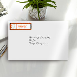 Oranje Afstuderen Football Retour Adreslabels Etiket