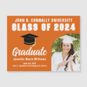 Oranje Afstuderen Foto Afstuderen Magneet Kaart (Voorkant)