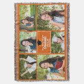 Oranje Afstuderen Foto Collage Aangepast Afstudere Deken (Voorkant Verticaal)