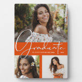 Oranje Afstuderen Foto Collage Fotoplaat (voorkant)