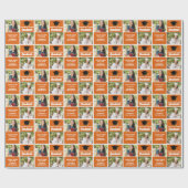 Oranje Afstuderen Foto gepersonaliseerd Afstuderen Cadeaupapier (Vlak)