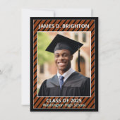 Oranje Afstuderen Fotoaankondiging Aankondiging (Voorkant)