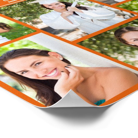 Oranje Afstuderen fotograafpartij Poster (Hoek)