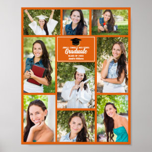 Oranje Afstuderen fotograafpartij Poster