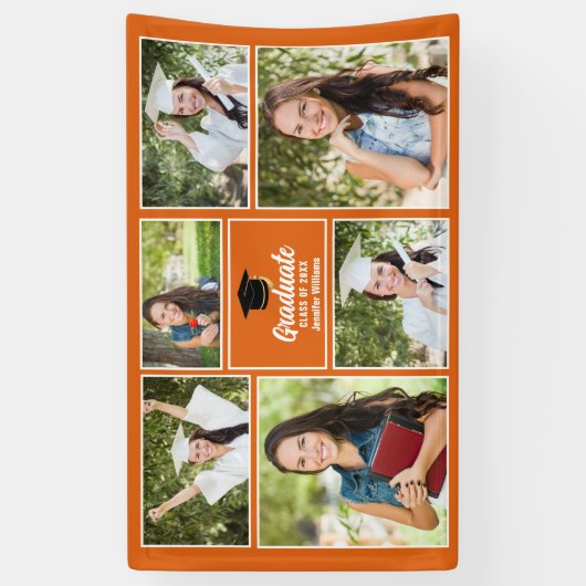 Oranje Afstuderen fotograafpartij Spandoek (Verticaal)