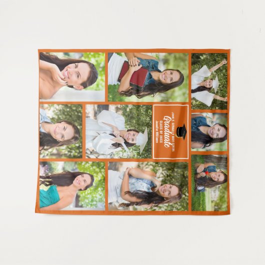 Oranje Afstuderen fotograafpartij Wandkleed (Voorkant (horizontaal))