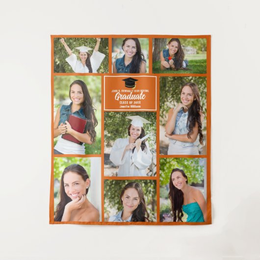 Oranje Afstuderen fotograafpartij Wandkleed (Voorkant)