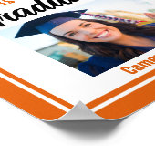 Oranje Afstuderen Gepersonaliseerd Afstuderen foto Poster (Hoek)