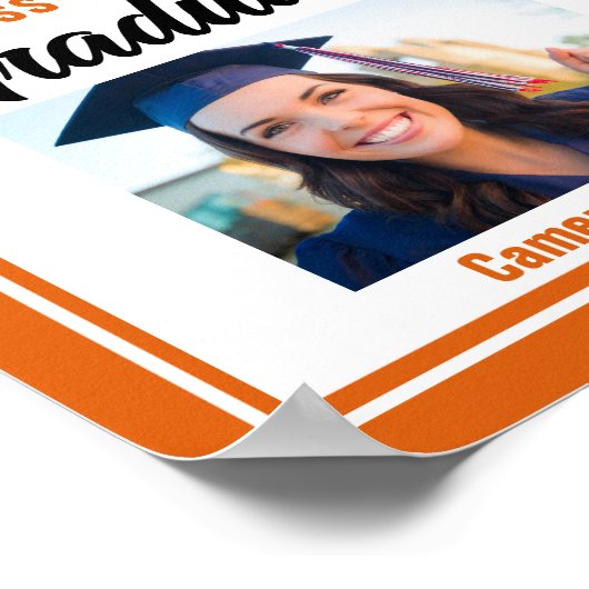 Oranje Afstuderen Gepersonaliseerd Afstuderen foto Poster (Hoek)