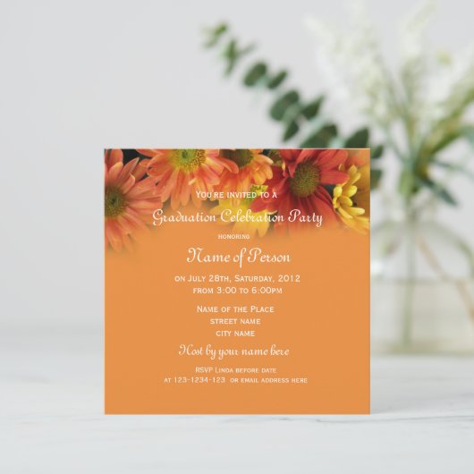  oranje afstuderen kaart (Staand voorkant)