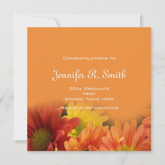  oranje afstuderen kaart (Achterkant)