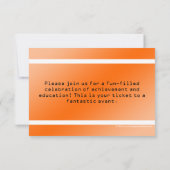 Oranje Afstuderen- of partijtoelatingstabel Kaart (Achterkant)