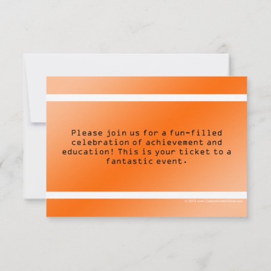 Oranje Afstuderen- of partijtoelatingstabel Kaart (Achterkant)