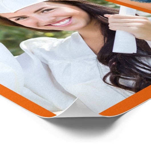 Oranje Afstuderen Photo Collage Afstuderen Square Poster (Hoek)