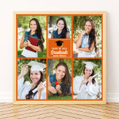 Oranje Afstuderen Photo Collage Afstuderen Square Poster