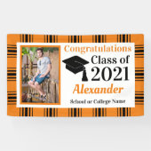 Oranje Afstuderen voor zwarte spelden Spandoek (Horizontaal)