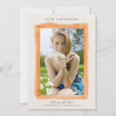 Oranje Afstuderen Waterverf Aankondiging (Voorkant)