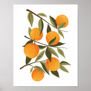 Oranje aftakking Botanische Citrus Home Decor Poster