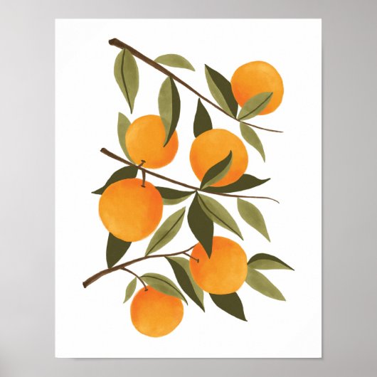 Oranje aftakking Botanische Citrus Home Decor Poster (Voorkant)