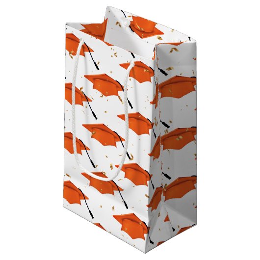 Oranje afzuigkap met Confetti Klein Cadeauzakje (Voorkant Gekanteld)