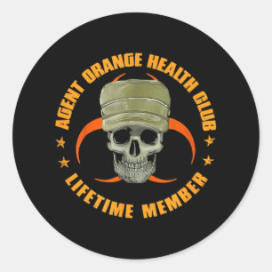 Oranje Agent Health Club Levenslang Lid Vietnam V Ronde Sticker