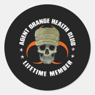 Oranje Agent Health Club Levenslang Lid Vietnam V Ronde Sticker