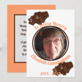 Oranje Agonite Crystal Foto Memorial Kaart (Voorkant / Achterkant)